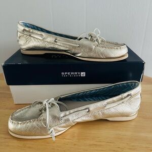 Sperry Audrey Boat Shoe / Platinum / 8
